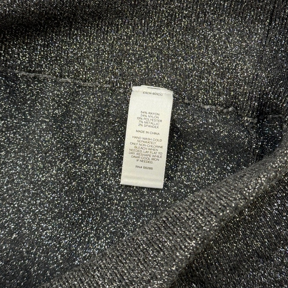 Express Black Metallic Shimmer Knit Mini Skirt Women's Size L - Picture 6 of 6
